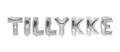 Folieballoner tillykke 35 cm sølv